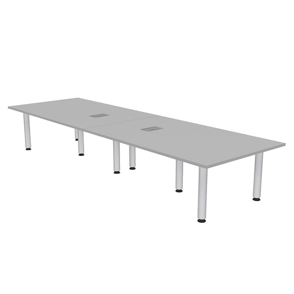 45 in W, 120 in L, 29 in H, Engineered Wood Top, Grey